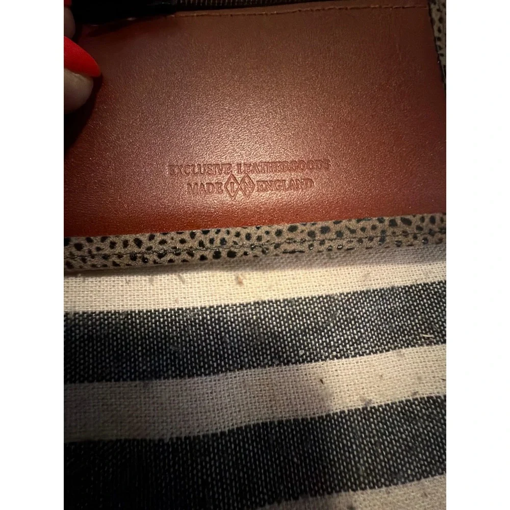 Vintage Virgin Luggage Wallet and Card Holder Set Made in England Brown Pebbled